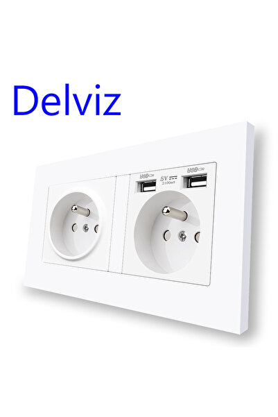 Choice1 مقبس (مع 2 منفذ USB) Delviz مقبس قياسي فرنسي، فرنسا/بولندا/بلجيكا مقب...