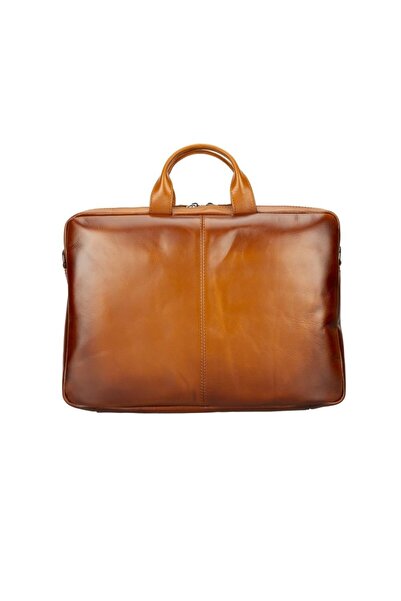 PLM Apollo 15-16 Inch Compatible Leather Laptop Bag Rst2Ef Tan