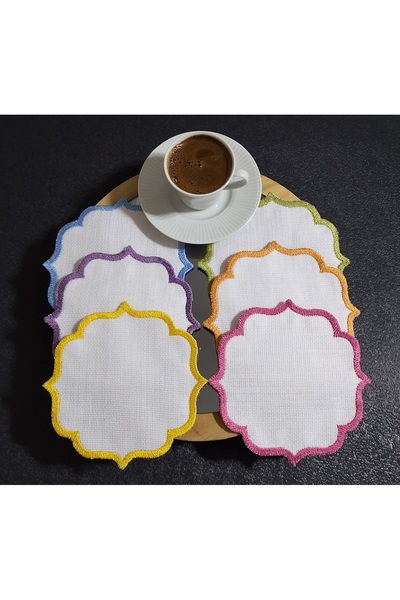 zeydam 6 قطع من مناديل الكوكتيل الملونة بلون القهوة