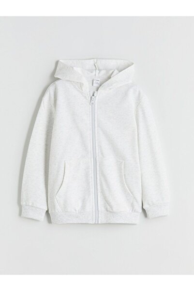 LC Waikiki LCW Детски мъжки суитшърт с цип и дълъг ръкав с качулка