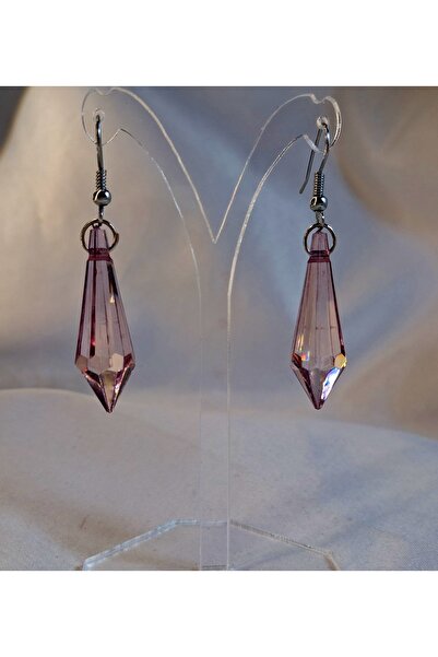 Crystal Atelier Purple Crystal Stone Long Dangle Elegant Women's Earrings - Purple Crystal Earrings - Gift Women's Earrings