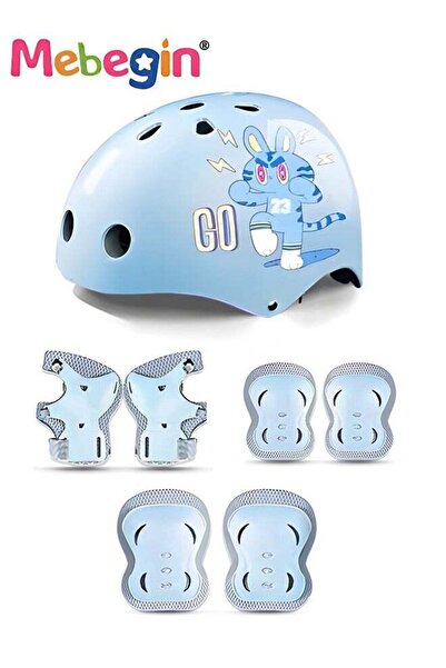 MEBEGIN مجموعة معدات حماية خوذة الدراجة للأطفال من 7 قطع
