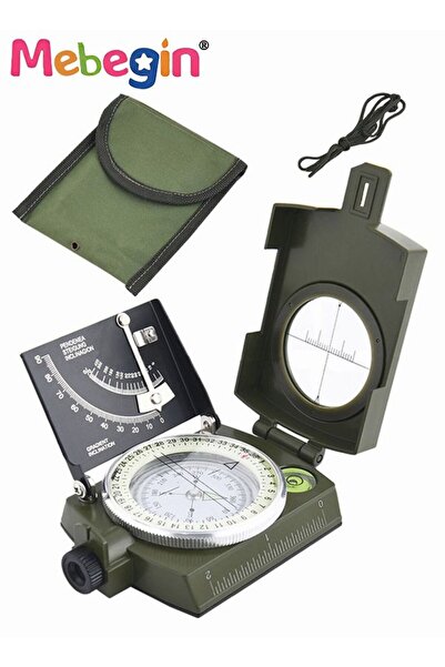 MEBEGIN بوصلة خارجية مضيئة متعددة الوظائف مع مقياس مستوى ومقياس ميل وقرص عمودي