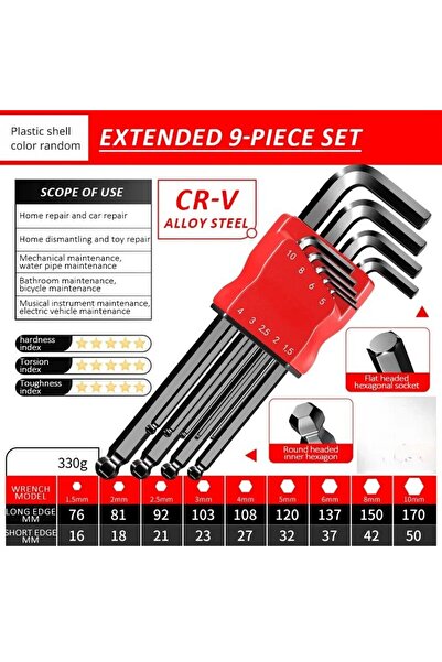 Choice5 JP-1086 hei High-strength Hex Wrench Set, Kimihide Spanner, Hex-hex S...
