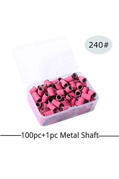 Choice1 مجموعة صنفرة الأظافر من 3 قطع باللون الوردي، مكونة من 100 قطعة، مع مب...