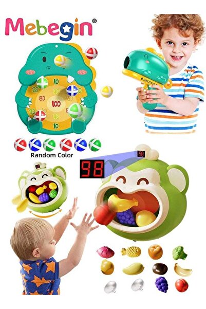 MEBEGIN ألعاب الرمي والرماية، مجموعة لوحة رمي السهام على شكل ديناصور مع لعبة ...