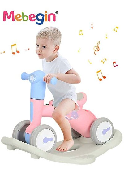 MEBEGIN حصان هزاز تفاعلي 2 في 1 مع قاعدة هزازة وموسيقى