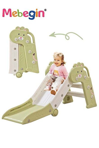 MEBEGIN Folding Slide with Adorable Appearance, Freestanding Climber Playset, Durable Sturdy Slide w