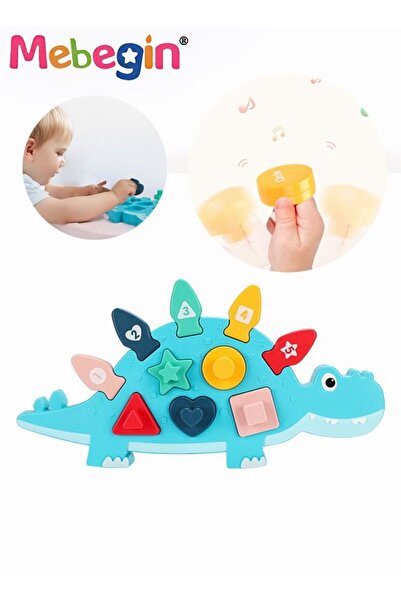 MEBEGIN ١١ قطعة من ألغاز أشكال الديناصورات، ألعاب إدراك الألوان والأرقام والأ...