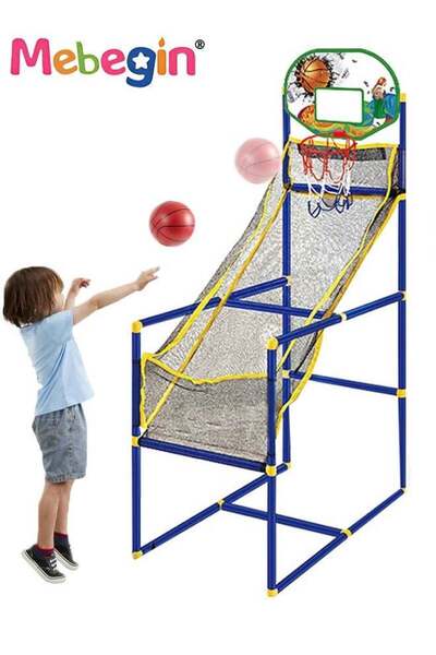 MEBEGIN Basketball Arcade Game Set with 1 Balls and Hoop 1 air Pump for Kids Indoor Outdoor Sport Pl