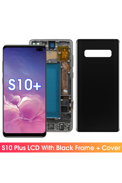 Choice9 غطاء أسود S10Plus مع إطار لهاتف Galaxy S10 Plus S10+ G975 G975F شاشة ...