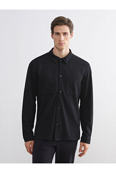 LC Waikiki Black Regular Fit Long Sleeve Men's Shirt