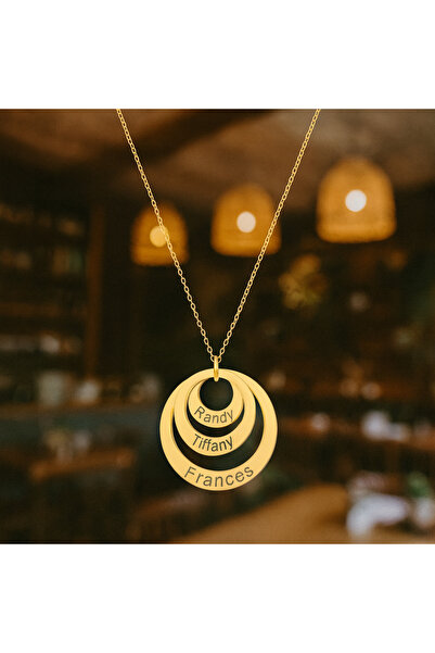 Soleildor İçiçe Daire Gümüş Kolye