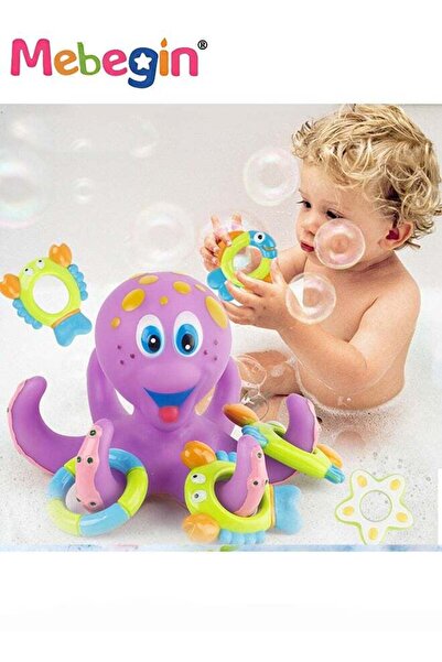 MEBEGIN Interactive Bath Toy, Floating Purple Octopus Bath Toy with 5 Marine ...