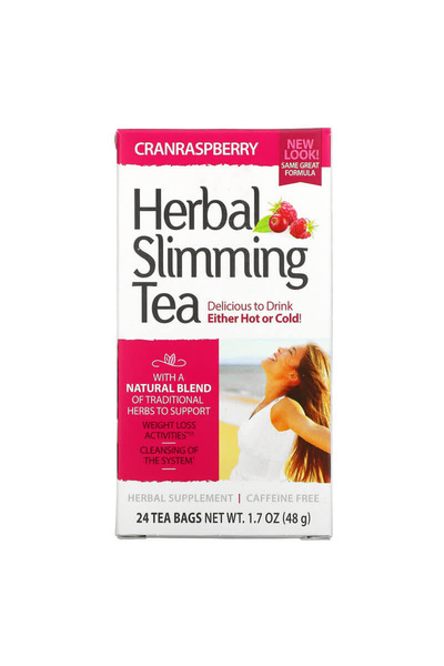 21st Century , Herbal Slimming Tea, Cranraspberry, Caffeine Free, 24 Tea Bags...
