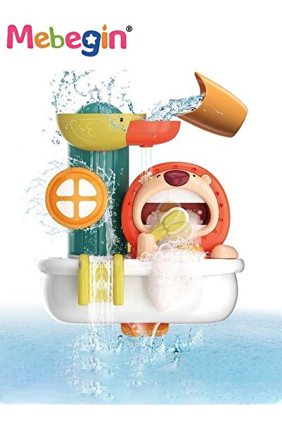 MEBEGIN Toddler Bathtub Toys Cartoon Lion Bubbles Turn Fun Water Shower Sprinkler Toy
