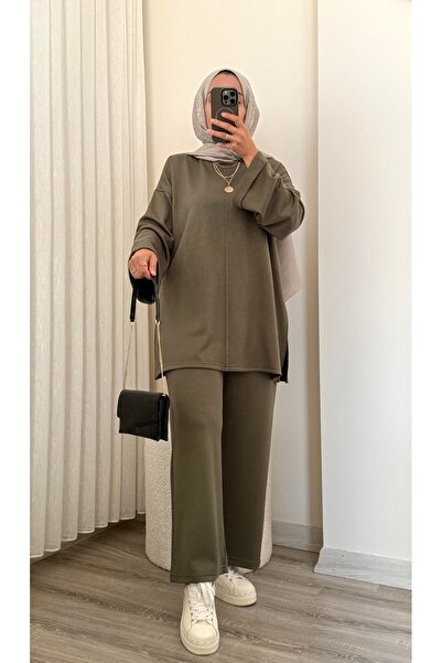 MERİÇ BOUTİQUE Şerit-Kuşak Detaylı Modal Kumaş Tesettür 2li takım