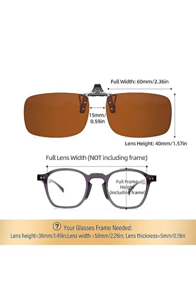 FONIX ClipView Polarized – Detachable Clip-On Lens for Glasses, Brown