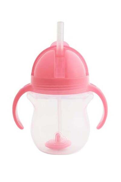 Munchkin Click Lock Tip and Sip Weighted Flexi Straw Trainer Cup (7 Oz/207 Ml Pink)