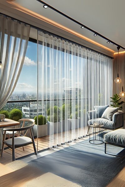 YILPAX 140cm x 150cm Şeffaf Su Geçirmez Perde (Korniş Kullanımı İçin)