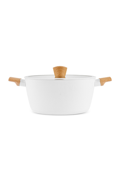 Karaca x Refika Swiss Crystal Purelıne İndüksiyon Tabanlı Servis Gereçli 12 Parça Tencere Seti Almond Cream