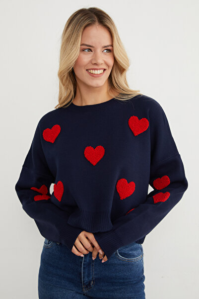 Fulla Moda Світшот з вишивкою у вигляді серця