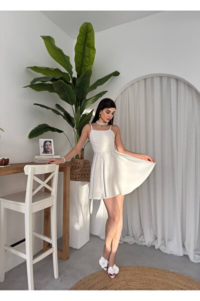 ETİKAFASHION Kadın Askılı Kloş Elbise