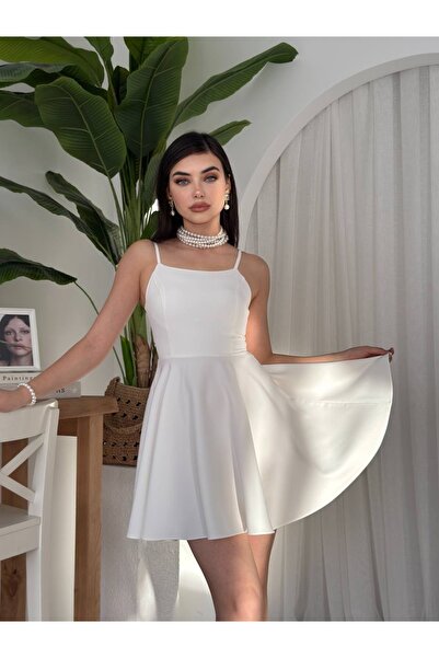 ETİKAFASHION Kadın Askılı Kloş Elbise