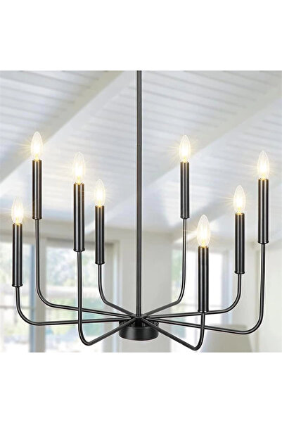 NZL Lighting Wayli 8'li Modern Siyah Avize ve Sarkıt Avize