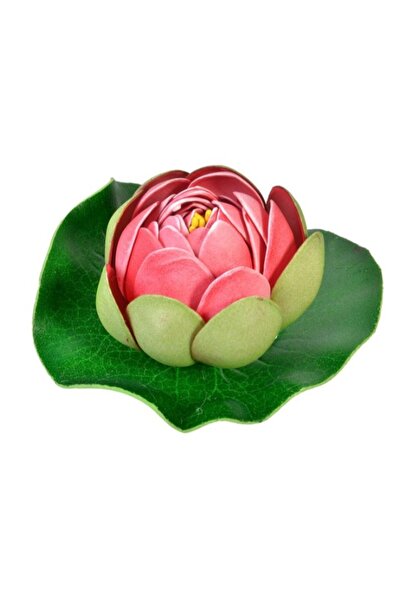 Davida Dreams Planta artificiala decorativa, boboc de nufar roz, cu frunza verde, diametru 9.5 cm