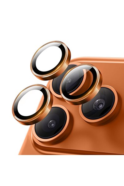 REDz Accessories Folie de protecție pentru cameră iPhone 17 Pro/17 Pro Max, sticlă 9H, aluminiu, portocaliu