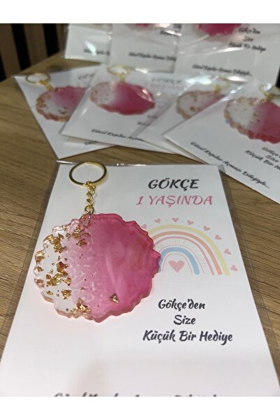 LMS EPOKSİ Kişiye Özel Epoksi Anahtarlık 10 ADET – 1 Yaş Doğum Günü Hediyelik...