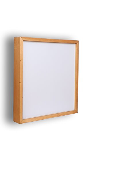 KAİZEN_ART_REKLAM Avize Doğal Ladin Ahşap Çerçeveli 60x60 cm 3000K Günışığı L...