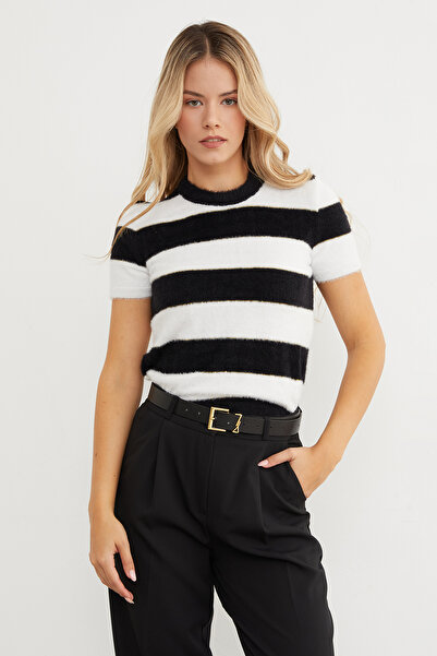 Fulla Moda Pulover cu barbe în dungi