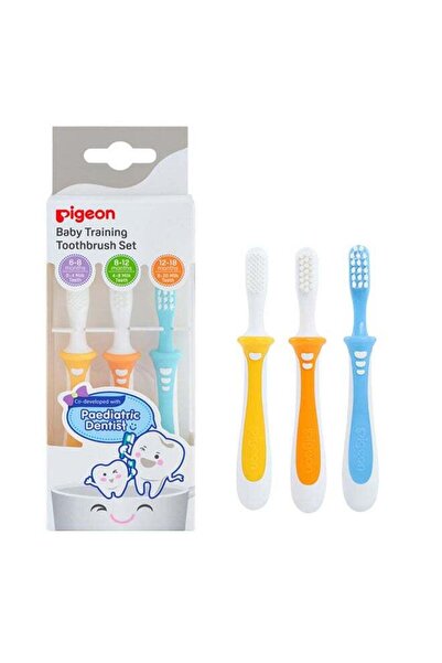 Pigeon مجموعة فرشاة أسنان تدريبية للأطفال