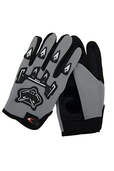 zola Motorcyclist gloves, grey, size L, comfortable velcro fastening, polyester