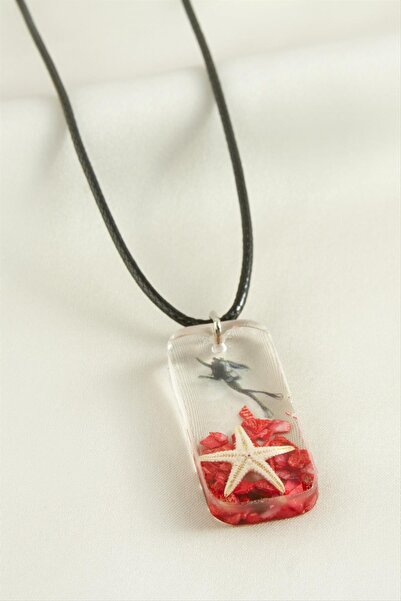 TakÇalıştır قلادة إيبوكسي مستطيلة الشكل من زيركون مرصّع بالأحجار بتصميم أنيق