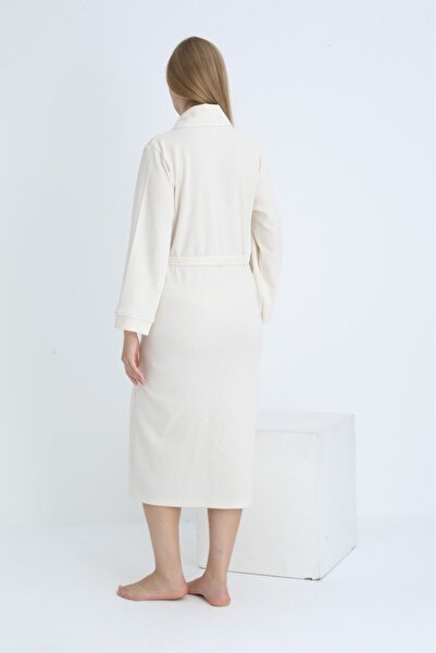 Miss Dünya Lissa Maternity and Maternity Collar Stripe Detailed Belted Dressing Gown