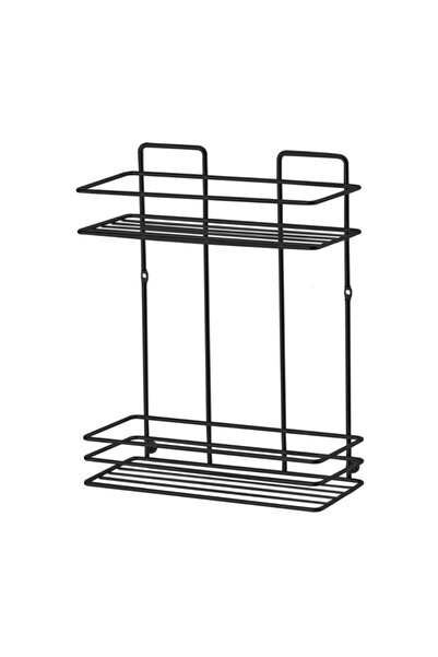 Metalife Rectangular bathroom shelf DS-719, 2 levels, 11x24x30cm, Black