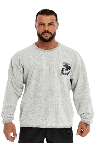 Big Sam Oversize Havlu Kumaş Sweater Kışlık Uzun Kollu 4744