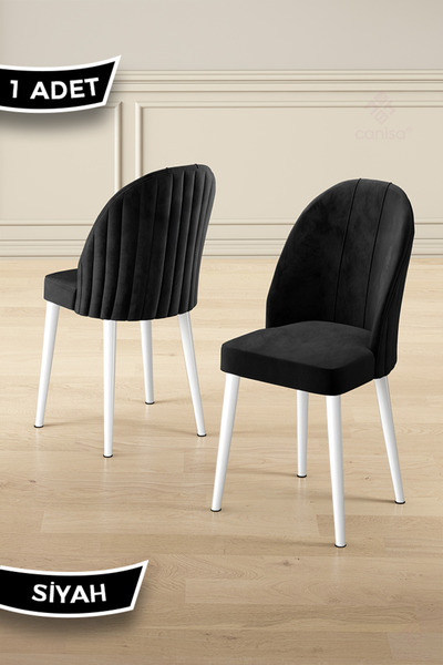 Canisa Mara Serisi 1 Adet Siyah Babyface Kumaş Beyaz Metal Ayak Mutfak Sandal...