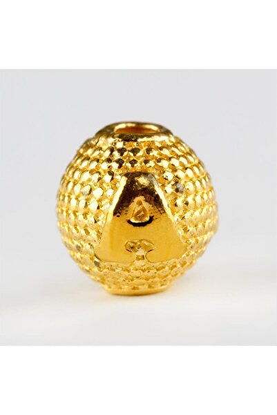 Ayena Moda حرف معدني أصفر اللون مقاس 8 مم (حرف مسبحة معدني)