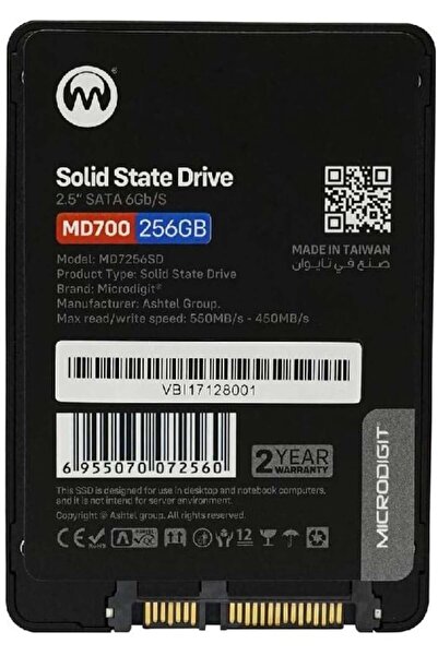 Microdigit وحدة تخزين داخلية SSD سعة 256 جيجابايت طراز MD7256SD