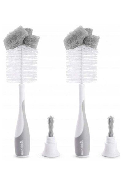 Munchkin Bottle & Nipple Brush Set, 2pc - Easy Grip Sponge Cleaners, 0+ Months - Assorted