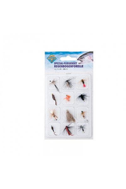 BEHR Set de 12 muște artificiale 23-186-11 pentru pescuitul păstrăvului