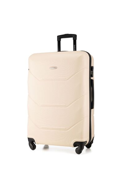 zagatto Troler mare, Bej, 75x48x29cm, Bagaj cala, 90L, Troller, Cifru, 4 roti 360, Valiza ABS, ZG504A