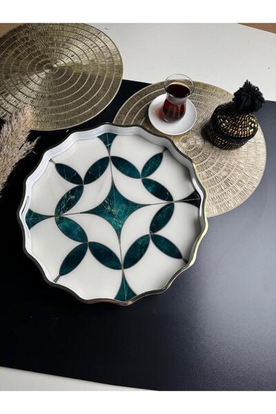 Eyfe Home Lüks Akrilik Yuvarlak Tepsi 38cm