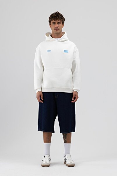 VAMOSCLO Оверсайз-светр з принтом на спині, екрю