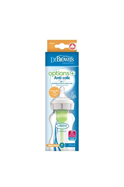 dr browns Biberon Dr. Brown's WB91600 cu dispozitiv anticolici, Options Plus, 0-3 luni, 270 ml, alb/albastru