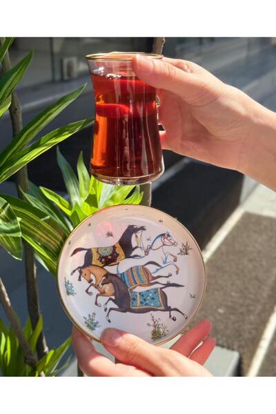 Onedekor 12 Piece 6-Person Istinye Series Tea Set Horse